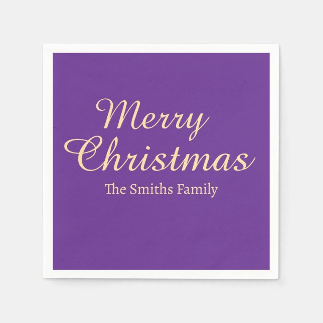 Personalisierter Individuelle Name Moderne frohe W Serviette (Vorderseite)