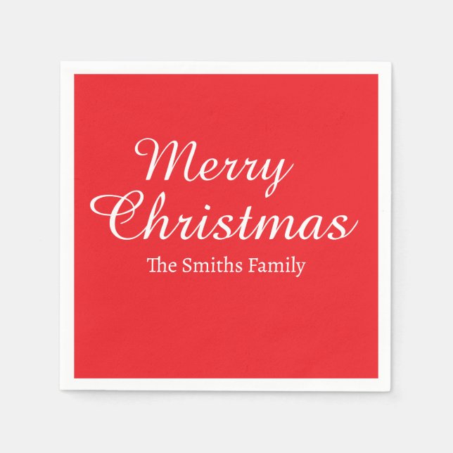 Personalisierter Individuelle Name Moderne frohe W Serviette (Vorderseite)