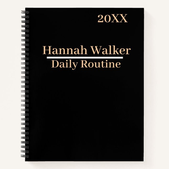 Personalisierter Individuelle Name Moderner Minima Notizbuch (Vorderseite)