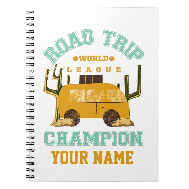 Personalisierter Individuelle Name Road Trip Noteb Notizblock (Vorderseite)
