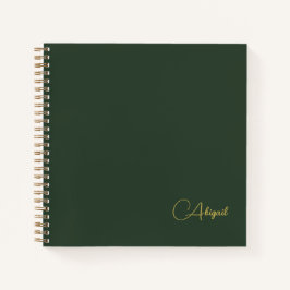Personalisierter Individuelle Name Skript Emerald Notizbuch