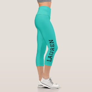Personalisierter Individuelle Name Solid Color Capri Leggings