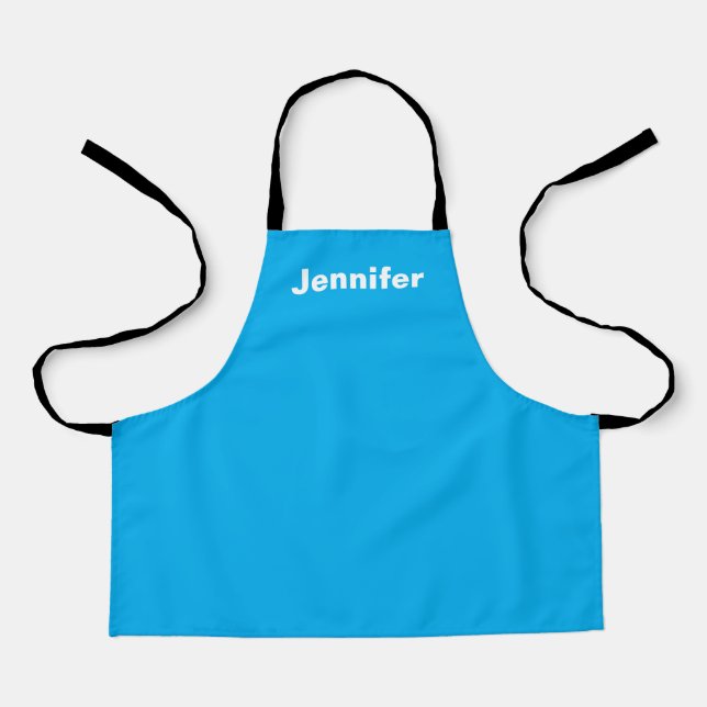 Personalisierter Individuelle Name Solid Color Sky Schürze (Vorderseite)