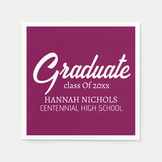 Personalisierter Individuelle Name Stilvoll Modern Serviette (Vorderseite)