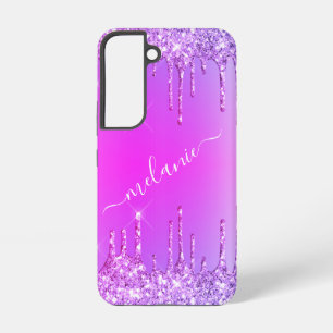 Personalisierter Individuelle Name Text Lila rosa Samsung Galaxy Hülle