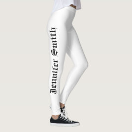 Personalisierter Individuelle Name Text schwarz/we Leggings