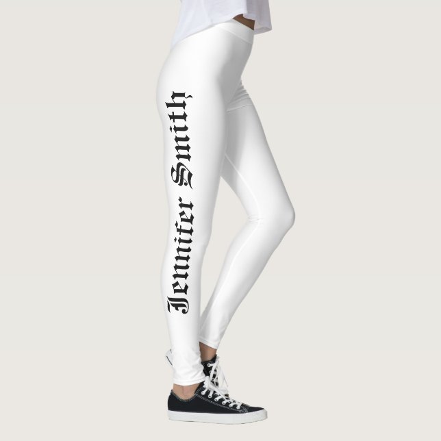 Personalisierter Individuelle Name Text schwarz/we Leggings (Rechts)