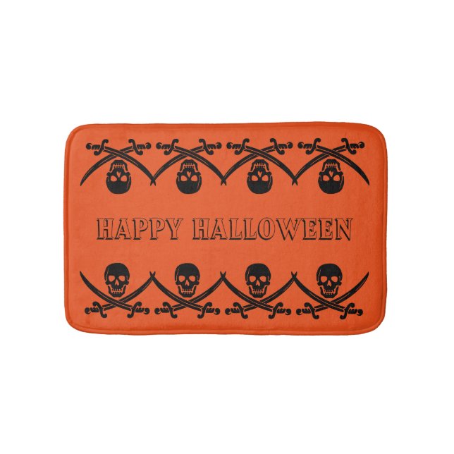 Personalisierter individueller Halloween-Schädel Badematte (Vorderseite)