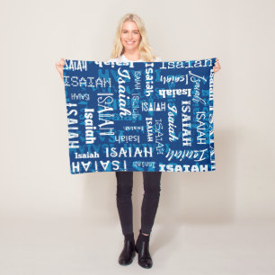 Personalisierter individueller Name für Jesaja Fleecedecke