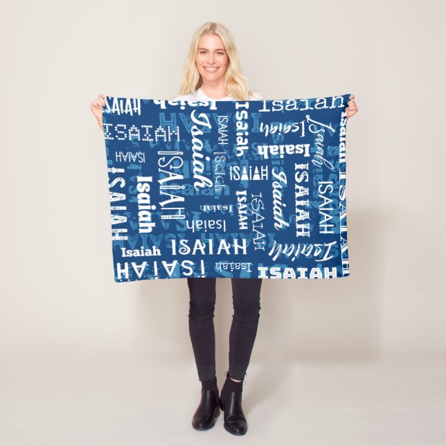 Personalisierter individueller Name für Jesaja Fleecedecke (Beispiel)