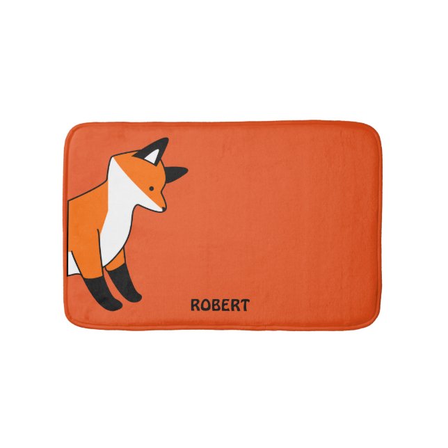 Personalisierter, individueller Tierfoxorange Badematte (Vorderseite)