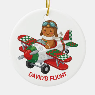 Personalisierter Ingwerbrot-Pilot-Schmuck Keramik Ornament