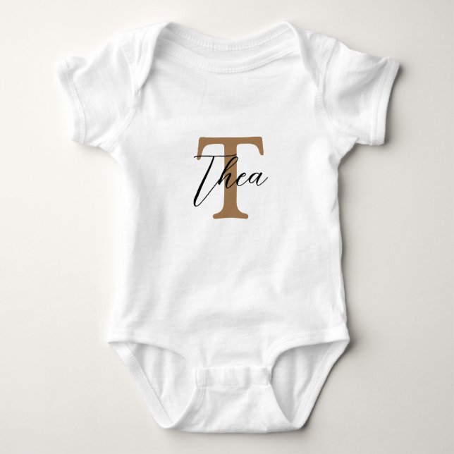 Personalisierter Initial- und Name Baby Strampler (Vorderseite)