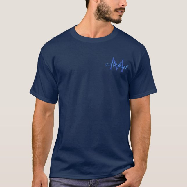 Personalisierter Initialbrief für Navy Blue Monogr T-Shirt (Vorderseite)