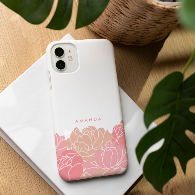 Personalisierter iPhone Case mit Rosa Peonies (Von Creator hochgeladen)