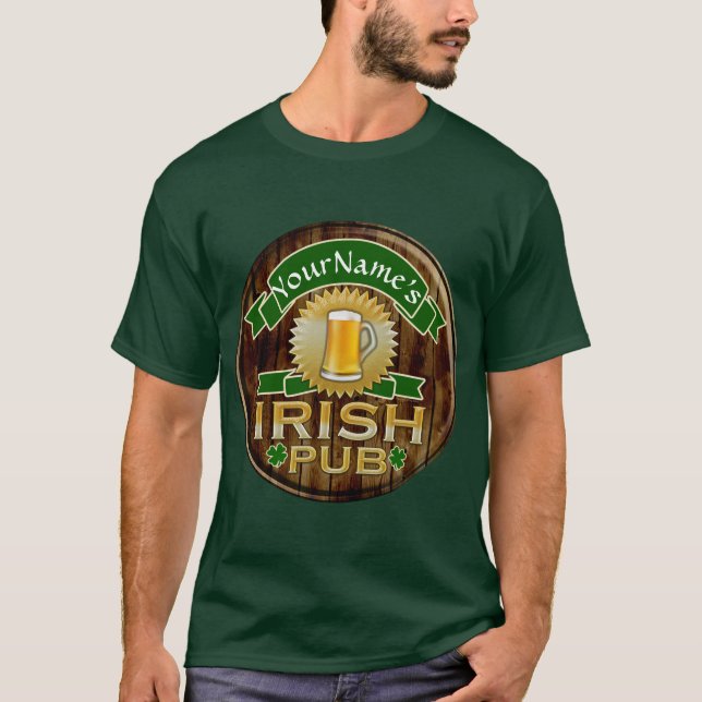 Personalisierter irischen Pub-Zeichen-Namensst T-Shirt (Vorderseite)