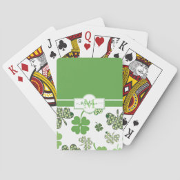 Personalisierter Irischer Grün-Klee St. Patrick Spielkarten