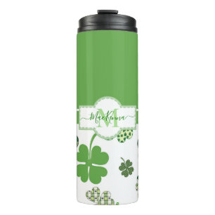Personalisierter Irischer Grün-Klee St. Patrick Thermosbecher