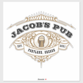 Personalisierter irischer Pub extra groß klar Aufkleber