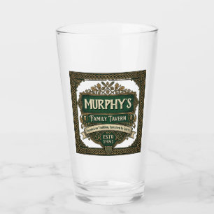 Personalisierter irischer Pub-Familien-Treffpunkt Glas