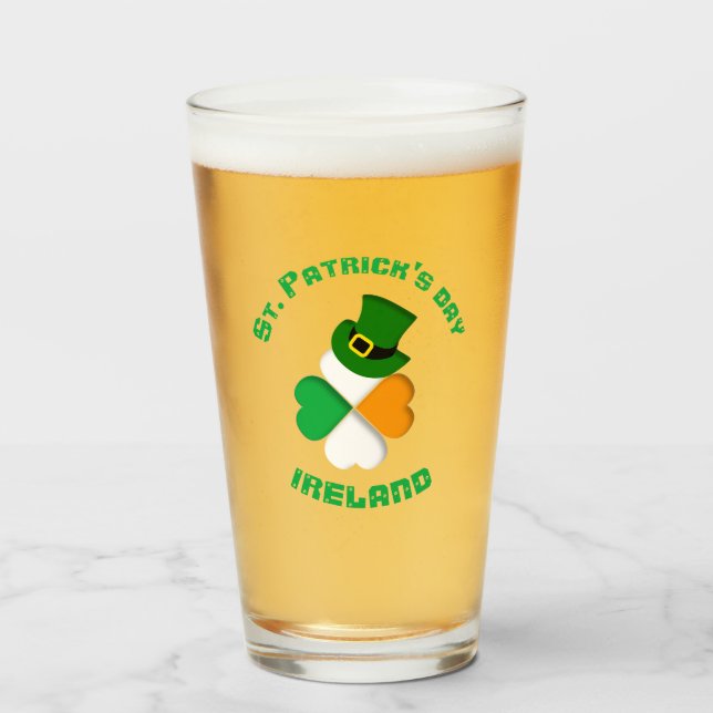 Personalisierter irischer St. Patrick's Day Glas (Vorne (Gefüllt))
