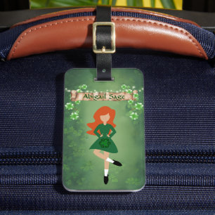 Personalisierter Irish Dancer mit Red Hair Dance Gepäckanhänger