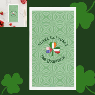 Personalisierter Irland Italien USA Shamrock Serviette