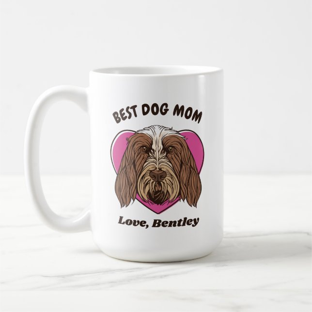 Personalisierter italienischer Spinone-Hundetext-M Kaffeetasse (Links)