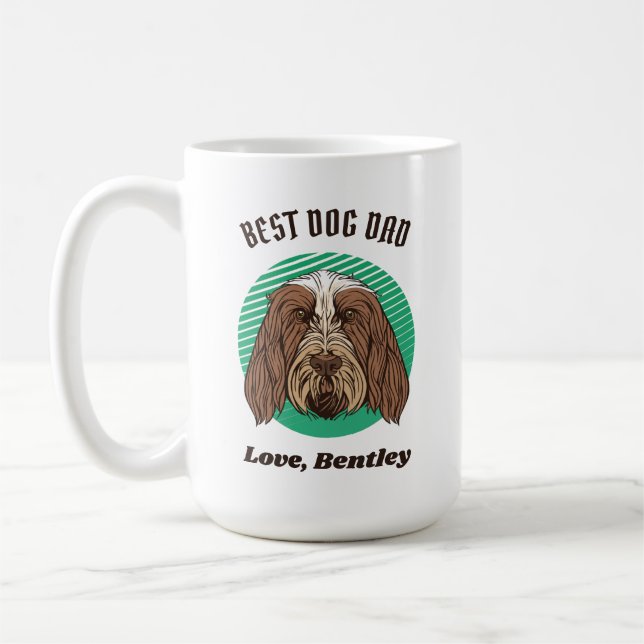 Personalisierter italienischer Spinone-Vater mit b Kaffeetasse (Links)