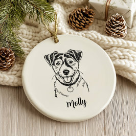 Personalisierter Jack Russel Terrier Hund Weihnach Keramik Ornament