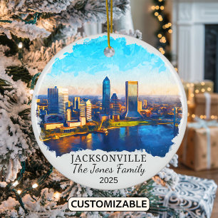 Personalisierter Jacksonville-Schmuck, Bundesstaat Keramik Ornament
