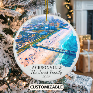 Personalisierter Jacksonville-Schmuck, Bundesstaat Keramik Ornament