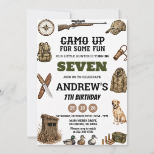 Personalisierter Jagd-Geburtstag Camo auf zu einig Einladung