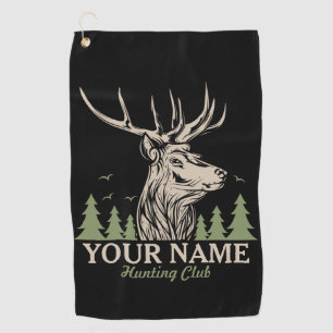 Personalisierter Jäger Hirsch Elch Geweih Jagdclub Golfhandtuch