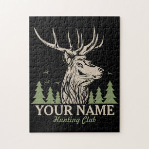 Personalisierter Jägerhirsch Wapiti Geweih Jagdclu Puzzle