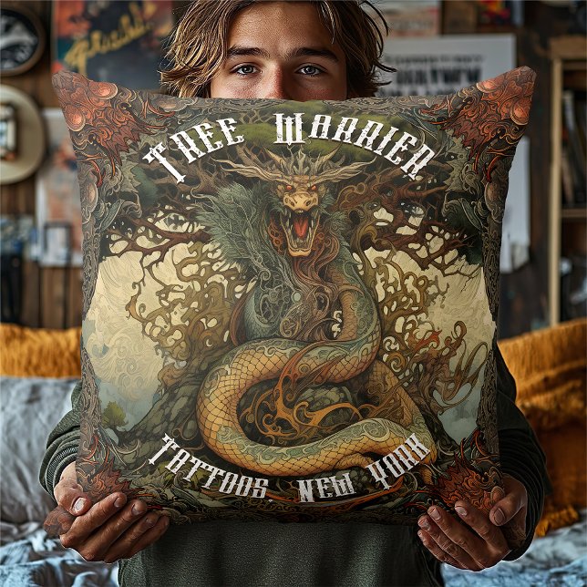 Personalisierter japanischer Baumdrache Tattoo Par Kissen (Von Creator hochgeladen)