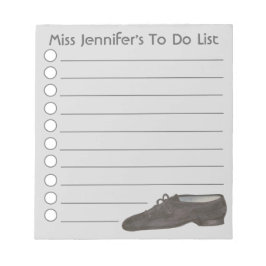 Personalisierter Jazz Showtanzlehrer zu erledigen Notizblock