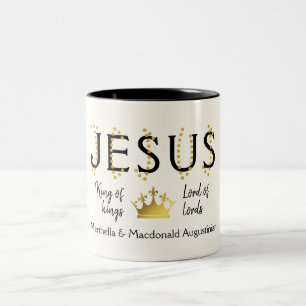 Personalisierter JESUS-König der Könige Christlich Zweifarbige Tasse