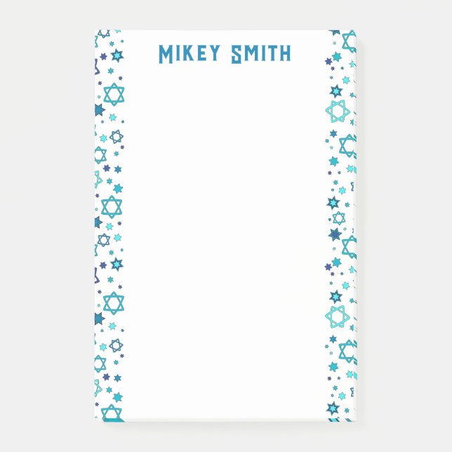 Personalisierter jüdischer Star Post-it Klebezettel (Vorderseite)