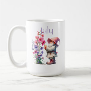 Personalisierter Juli Geburtsmonat Garten Gnome Kaffeetasse