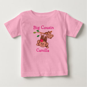 Personalisierter Junge, Girl Affen Big Cousin Baby T-shirt