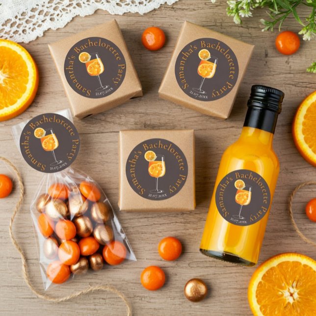 Personalisierter Junggeselinnen-Abschied Gefallen Runder Aufkleber (Von Creator hochgeladen)