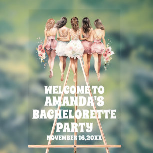 Personalisierter Junggeselinnen-Abschied Willkomme Acrylschild