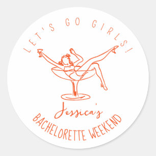 Personalisierter Junggesellinnen-Aufkleber Runder Aufkleber