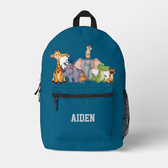 Personalisierter Jungle-Safari-Rucksack für Kinder Bedruckter Rucksack (Vorderseite)