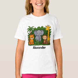Personalisierter Jungle Safari Spaß Kinder T - Shi T-Shirt