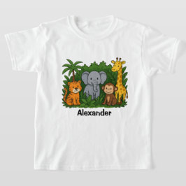 Personalisierter Jungle Safari Spaß Kinder T - Shi T-Shirt