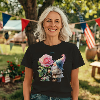 Personalisierter Juni Geburtsmonat Garten Gnome Tri-Blend Shirt