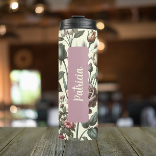 Personalisierter Juni Geburtsmonat Rose 12 oz Thermosbecher