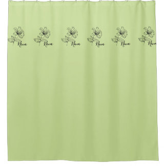 Personalisierter Juni Honeysuckle Birth Blume Gesc Duschvorhang